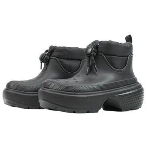 Crocs Stomp Puff Boot Black Platform Rain Boot Size 6